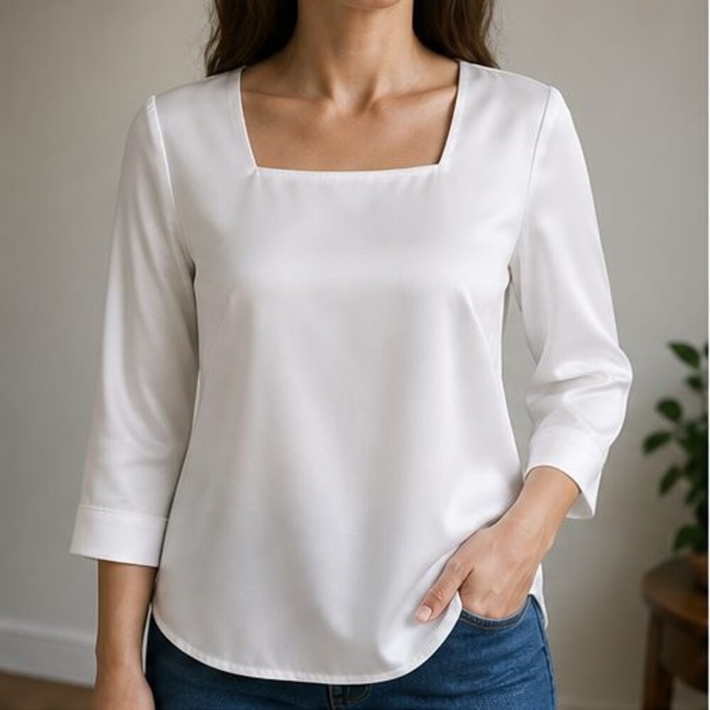 White Ruffle Blouse - Picture 2 of 6
